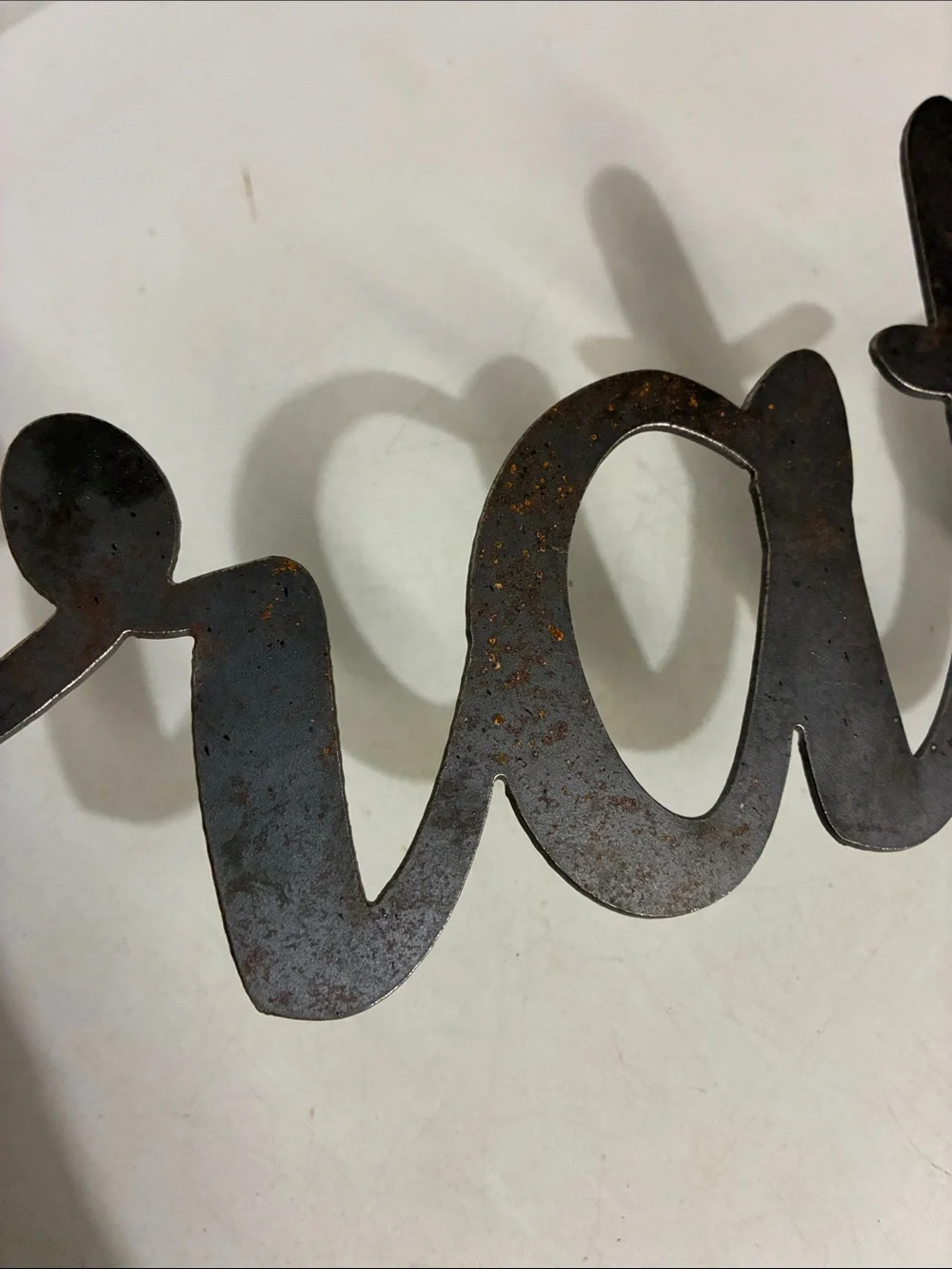 Grateful Sign - Script Metal Word - Rustic Grateful Sign
